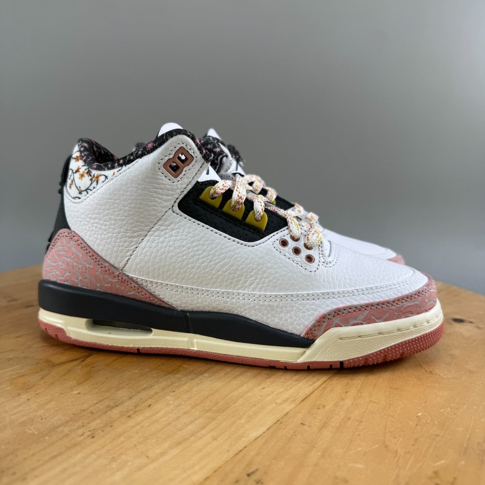 Womens 5.5 / 4Y - Nike Air Jordan 3 Retro‎ Vintage Floral Pink Shoes FQ8213-103